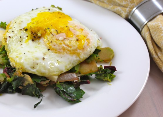 Fried Egg over Beet Greens - Jessica Black