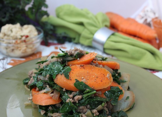 Kale and Carrot Beef with Hummus - Jessica Black